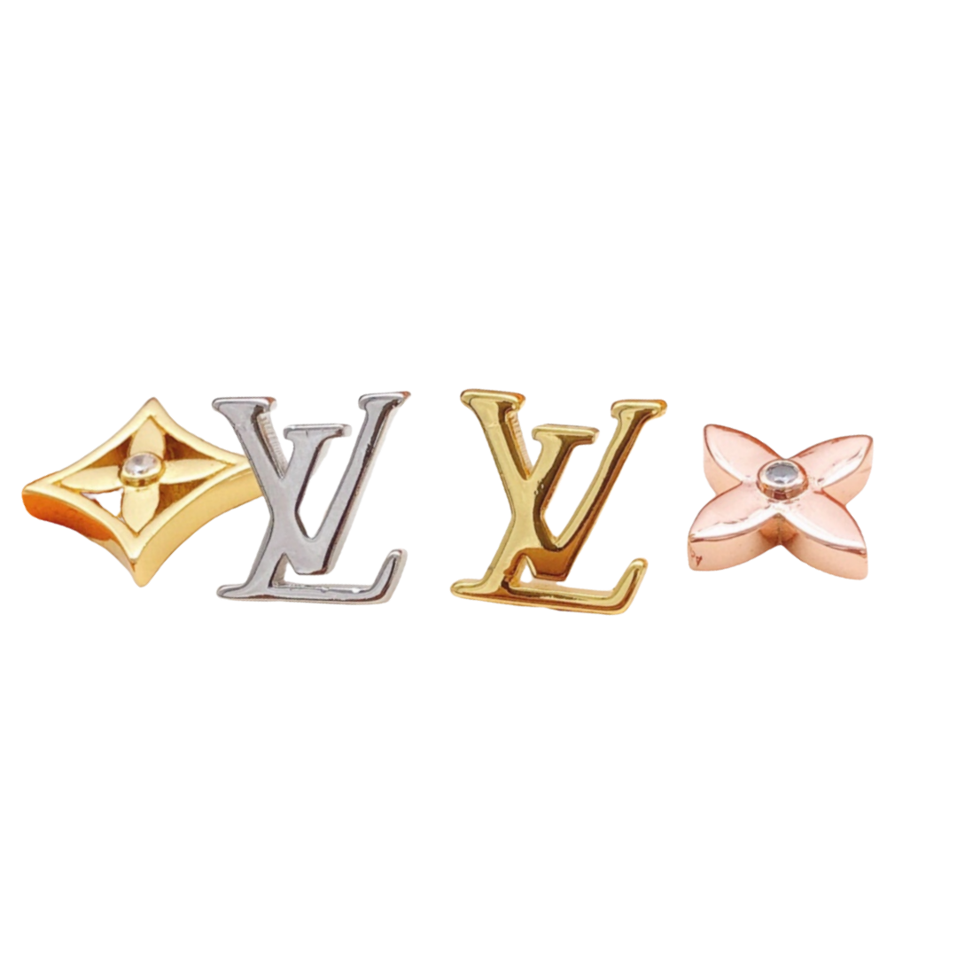 LVE108 L&V Double side flower stud earring - ccjewelryacc