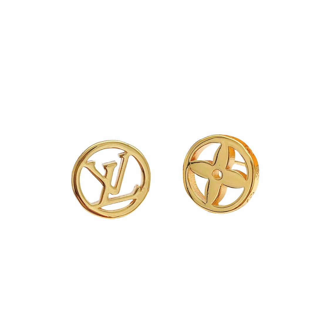 LVE111 L&V Round metal stud earring - ccjewelryacc