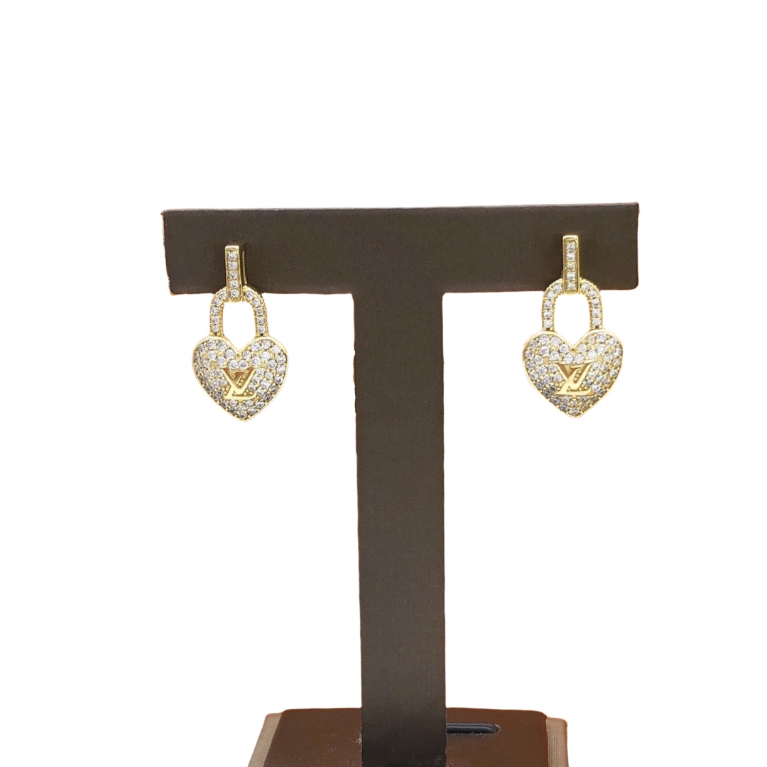 LVE104 L&V full crystal heart earring - ccjewelryacc