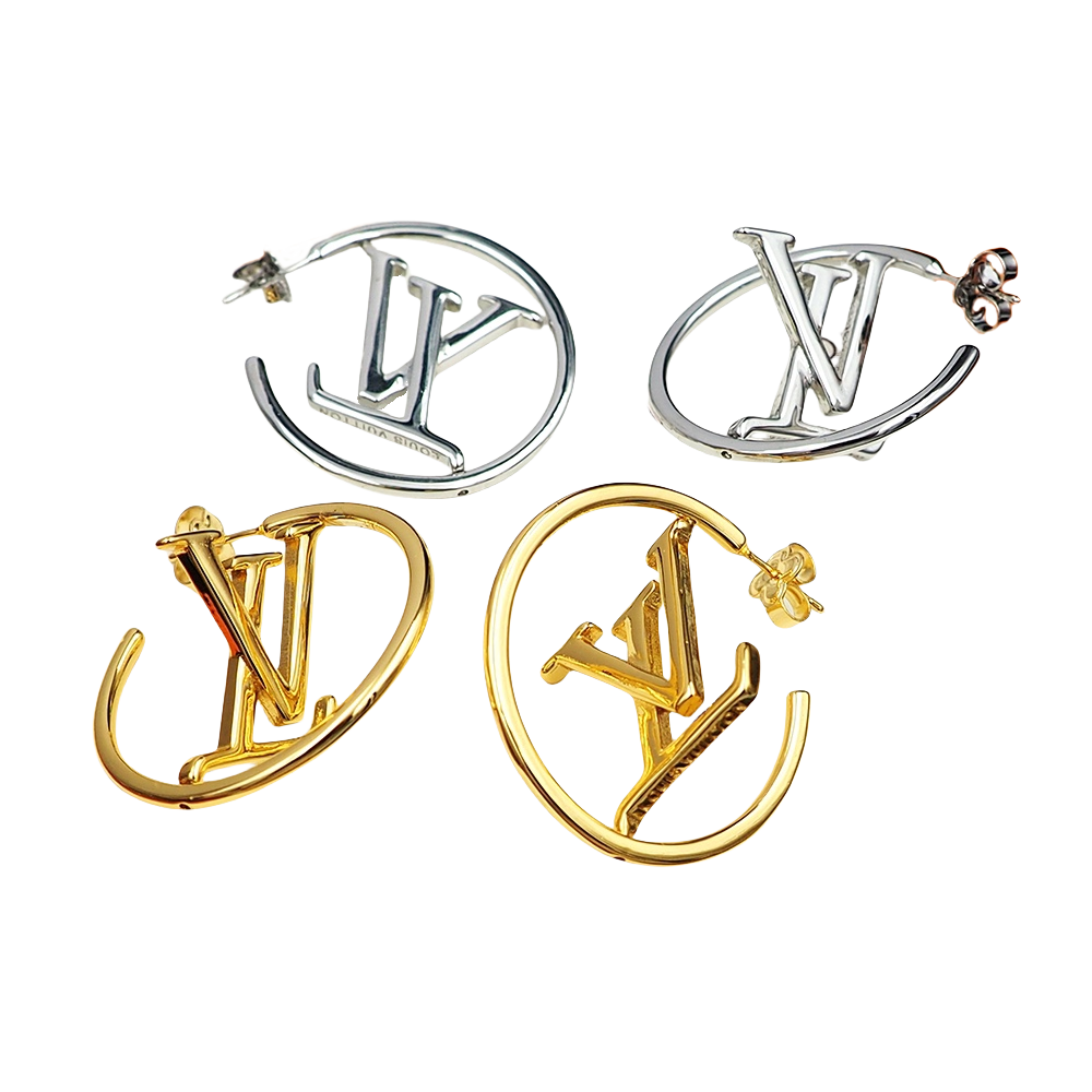 LVE105 L&V letter rotatable Stellar earring - ccjewelryacc