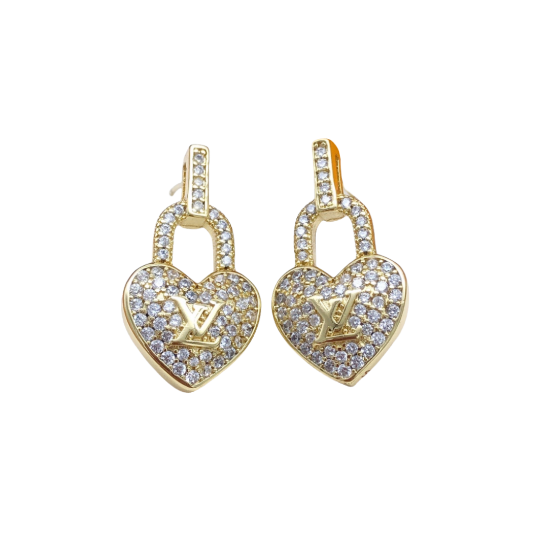 LVE104 L&V full crystal heart earring - ccjewelryacc