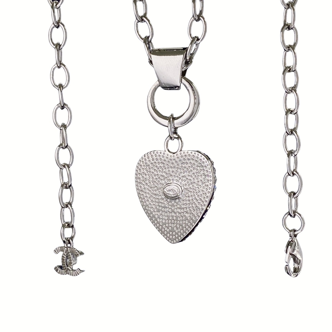 CCN406 Full Diamond Heart pendant necklace - ccjewelryacc