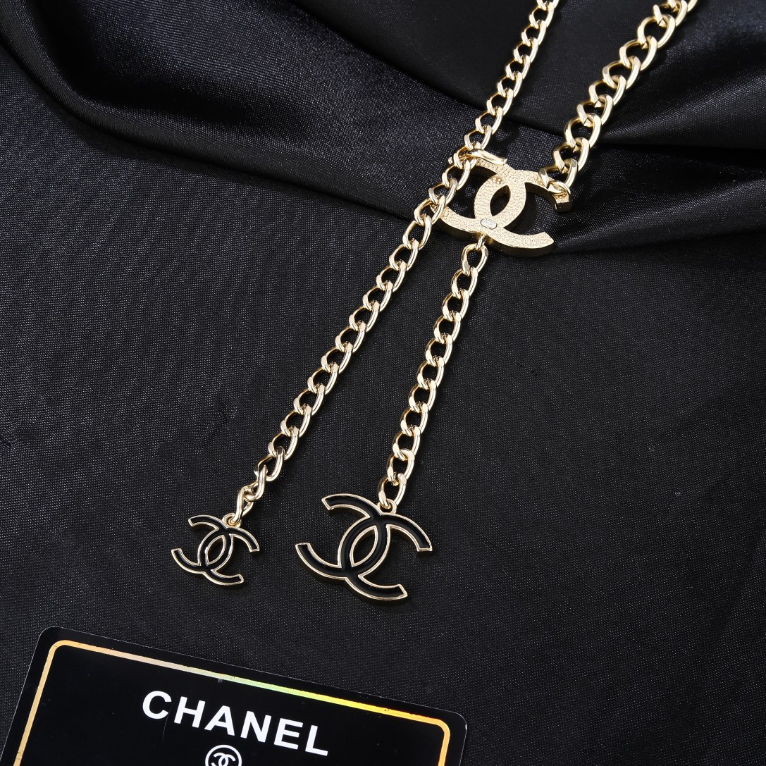 CCW001 Metal chain and enamel cc logo waist chain belt - ccjewelryacc