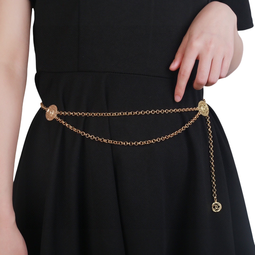 CCW114 Vintage CC gold chain belt - ccjewelryacc