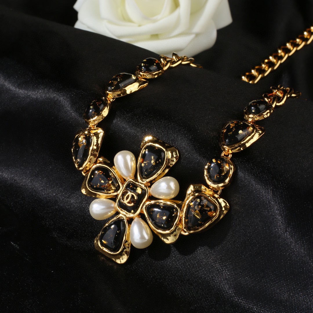 CCW087 CC metal chain belt with Amber stone - ccjewelryacc