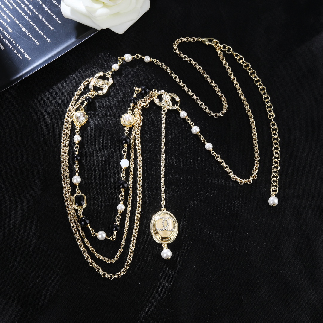 CCW105 Metal pearl cc logo waist chain belt - ccjewelryacc