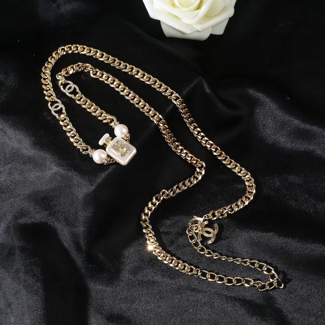 CCW116 Metal chain and No 5 perfume bottle waist chain belt - ccjewelryacc