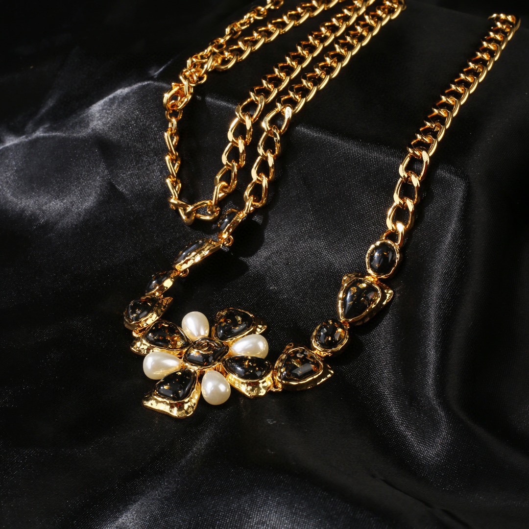 CCW087 CC metal chain belt with Amber stone - ccjewelryacc