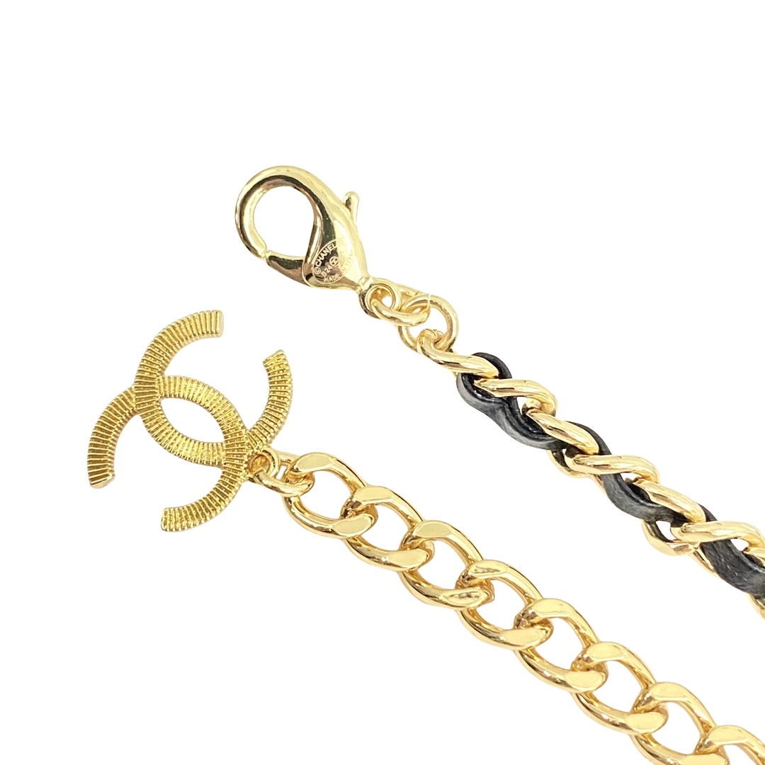 CCW080 CC plaid pattern heart metal and leather waist Chain Belt - ccjewelryacc