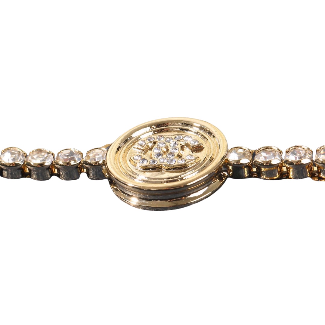 CCW102 CC rhinestone chain with cc logo waist belt - ccjewelryacc