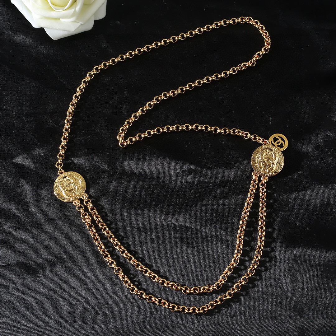 CCW114 Vintage CC gold chain belt - ccjewelryacc