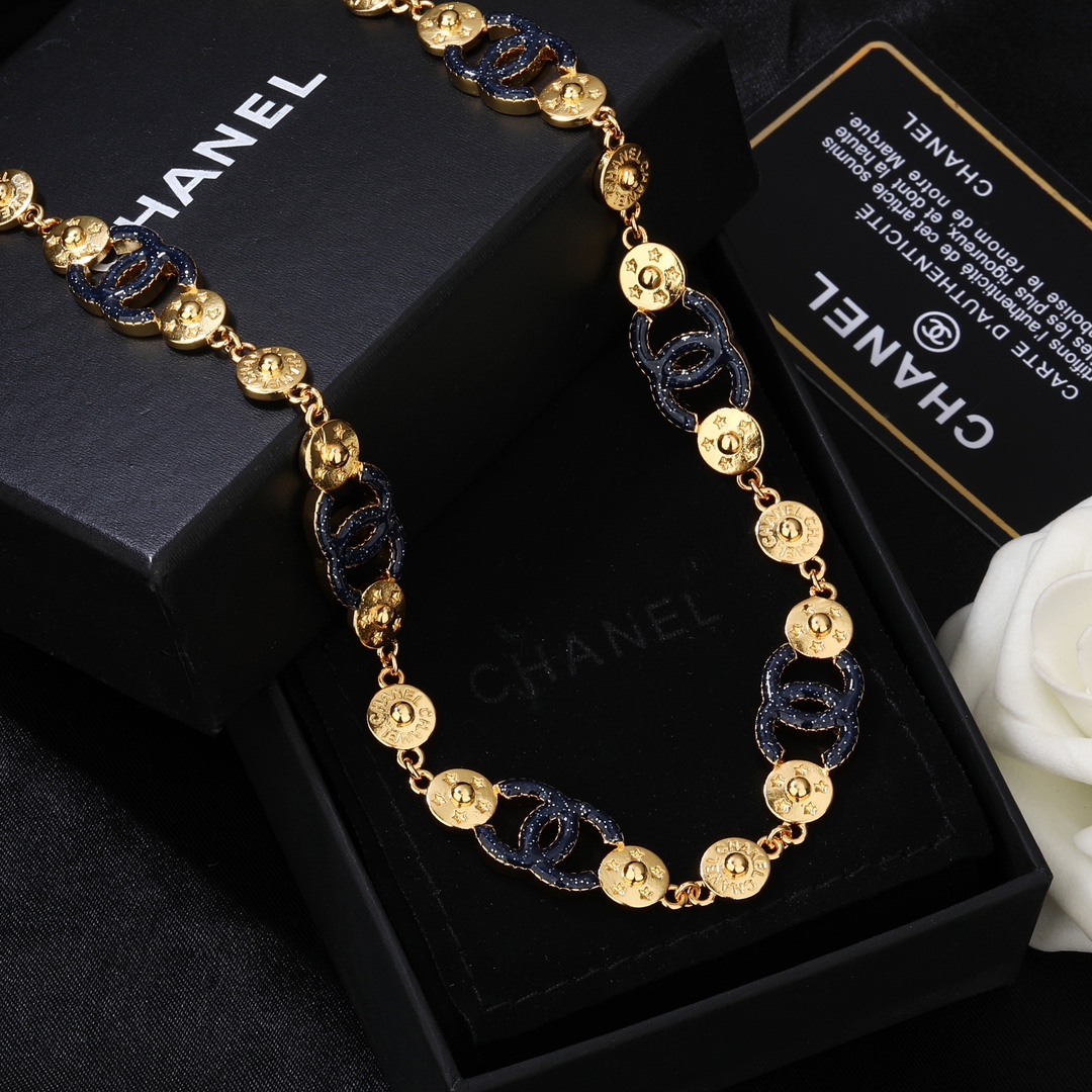 CCW041 2024 new 24P Metal and enamel cc logo Waist chain belt - ccjewelryacc