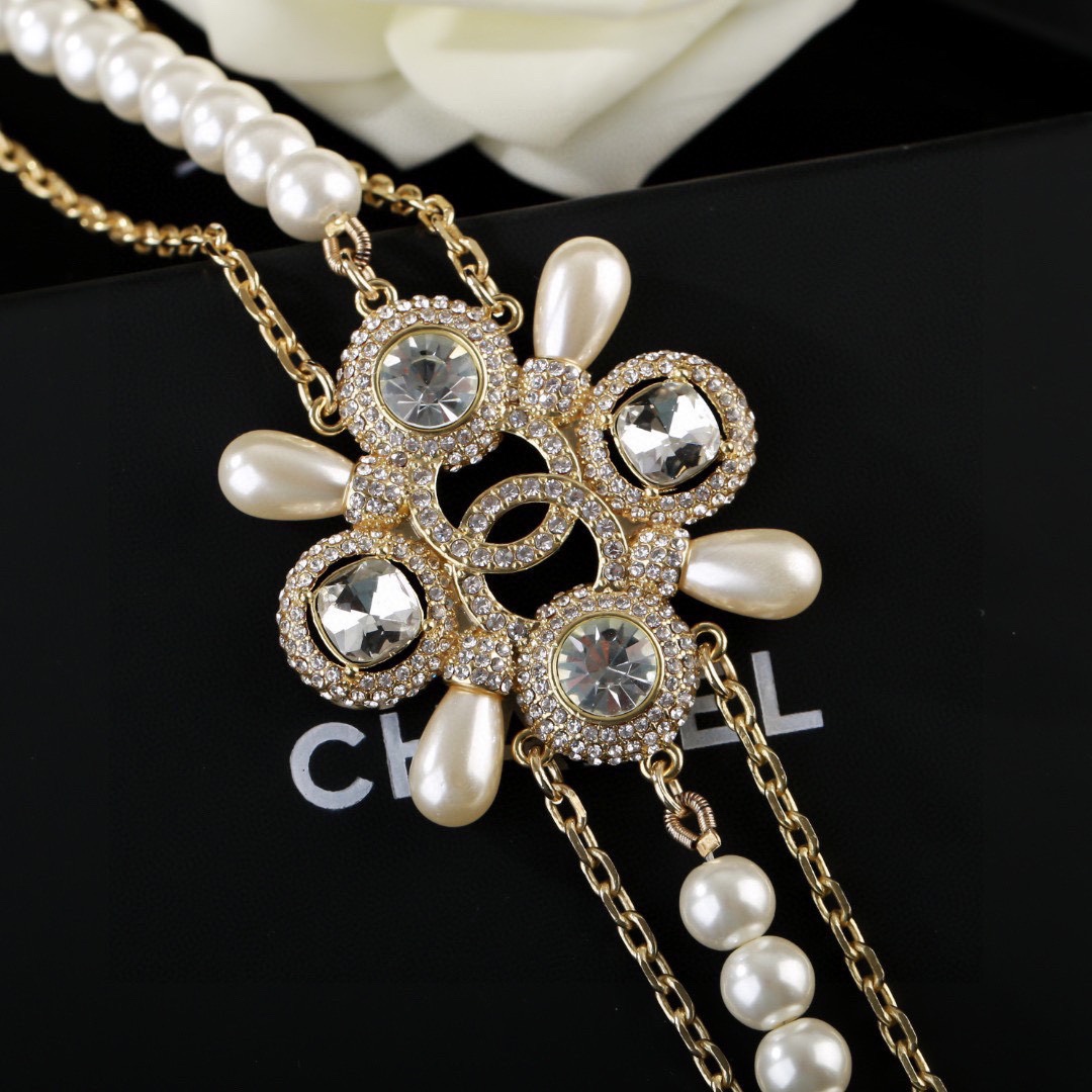 CCW026 Metal leather pearl CC Waist chain belt - ccjewelryacc