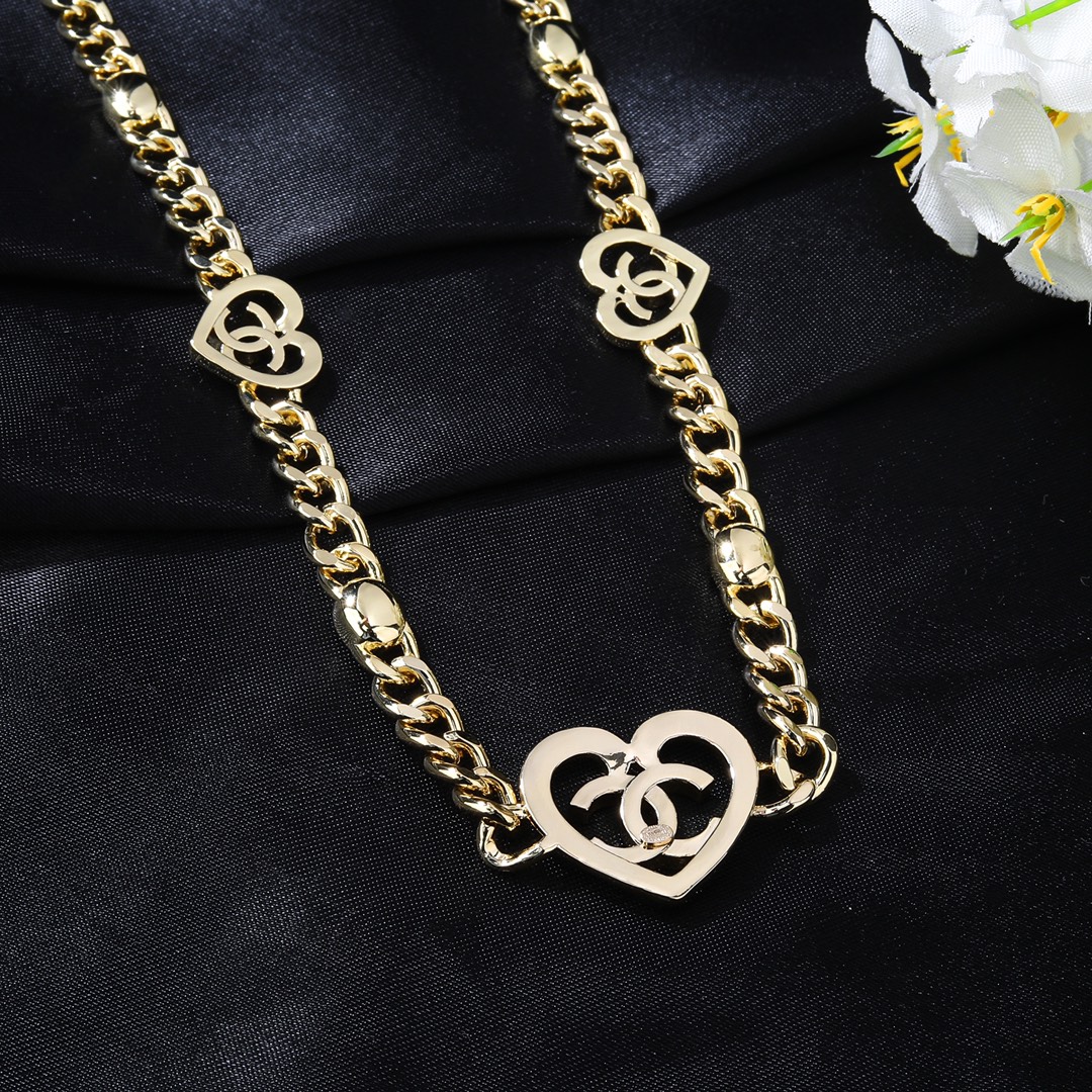 CCW106 Metal chain and 3 cc logo heart motif waist chain belt - ccjewelryacc