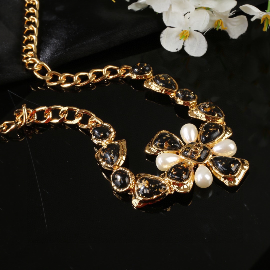 CCW087 CC metal chain belt with Amber stone - ccjewelryacc