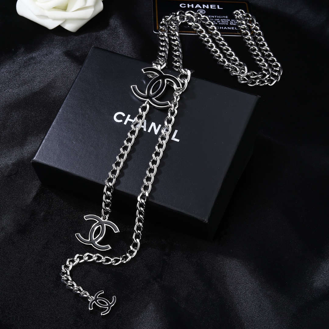 CCW001 Metal chain and enamel cc logo waist chain belt - ccjewelryacc