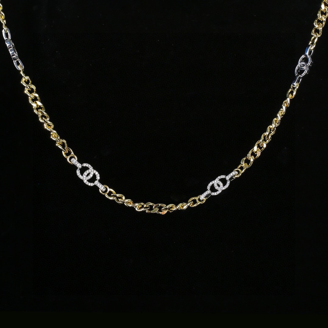 CCW097 5 crystal CC motif metal waist chain belt - ccjewelryacc