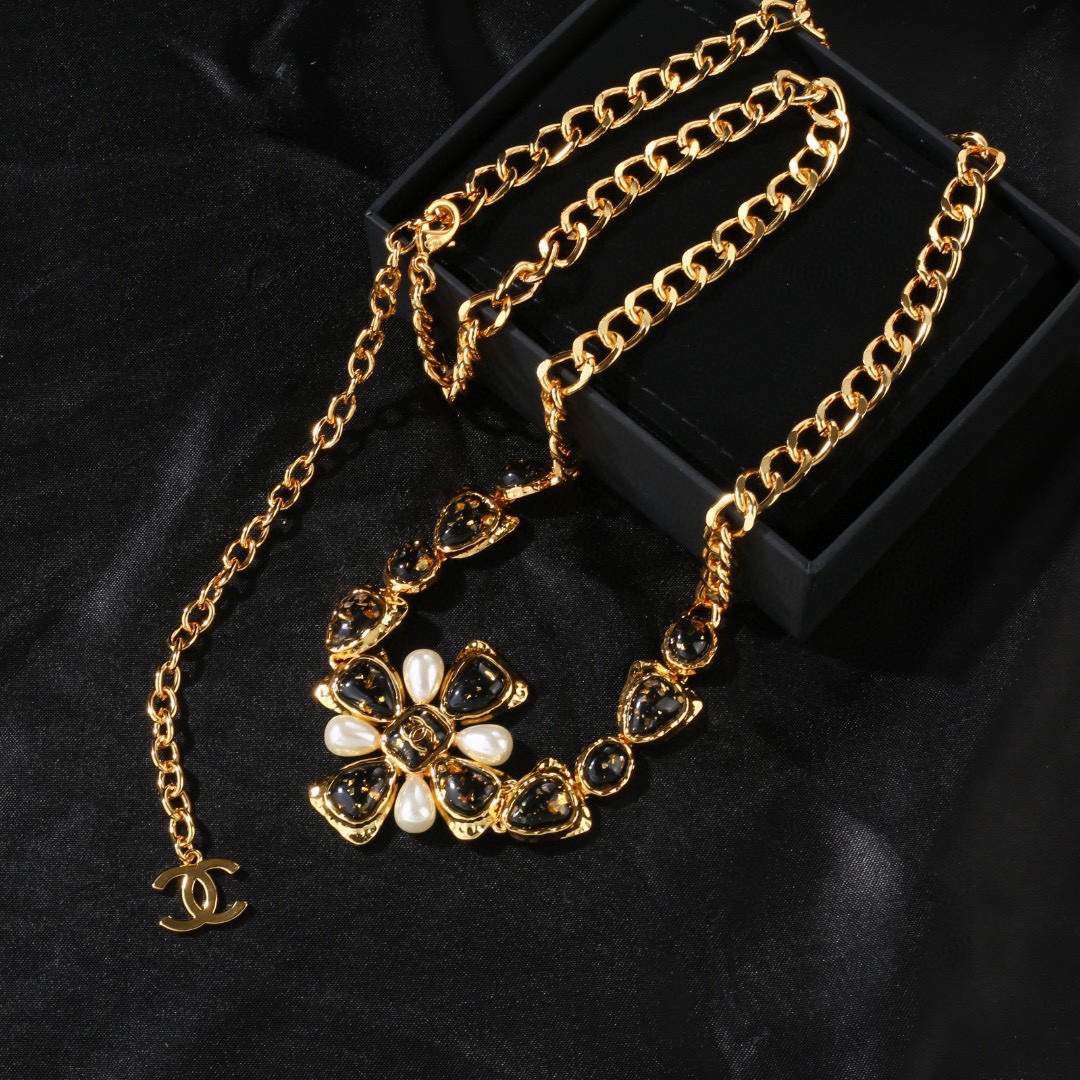 CCW087 CC metal chain belt with Amber stone - ccjewelryacc