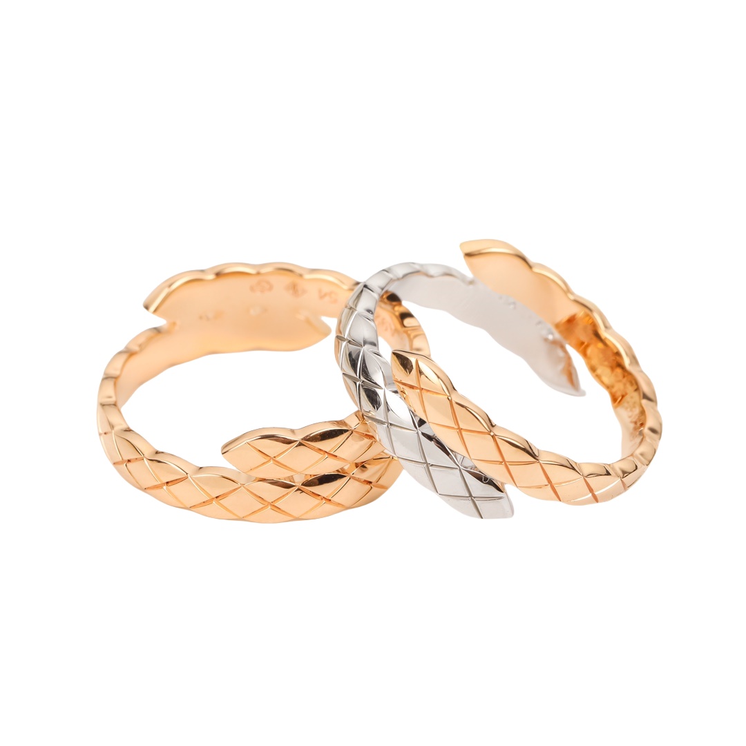 CCRS008 18k Gold coco crush ring double ring - ccjewelryacc