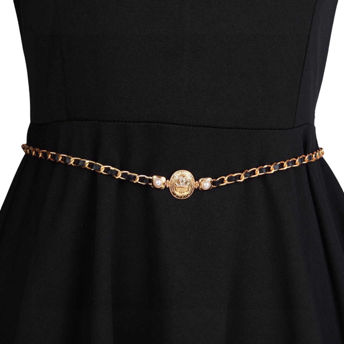 CCW133 Metal and leather cc chain belt - ccjewelryacc