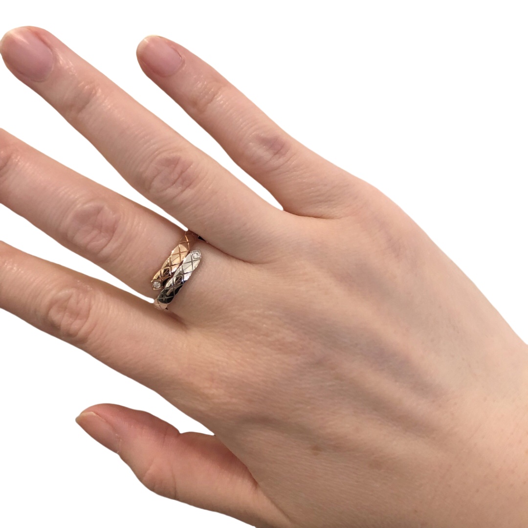 CCRS008 18k Gold coco crush ring double ring - ccjewelryacc