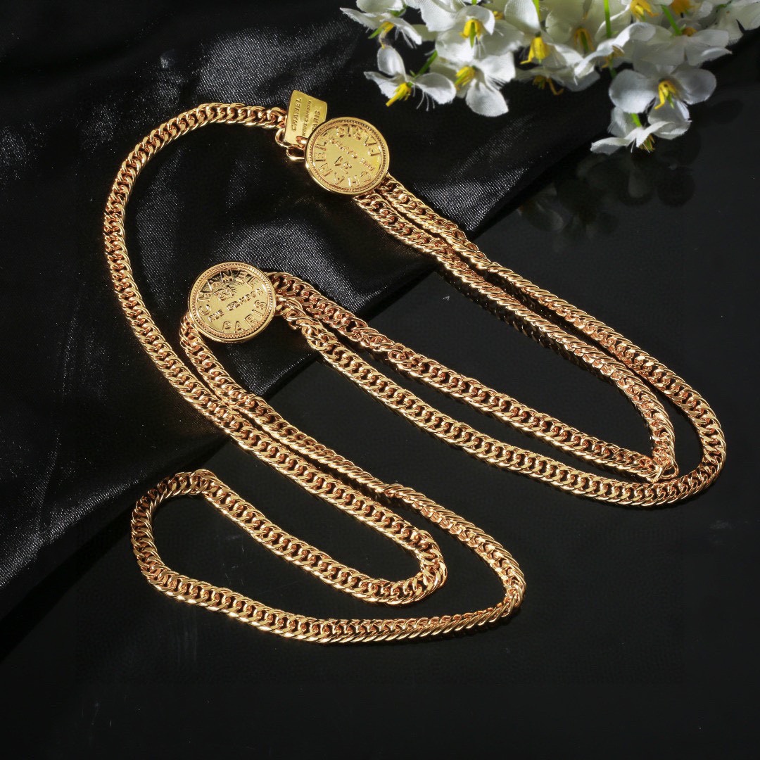 CCW123 vintage cc logo gold chain belt - ccjewelryacc