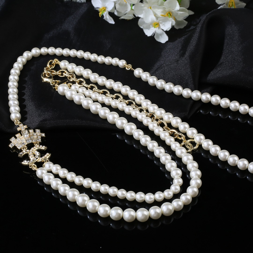 CCW120 CC pearl chain belt - ccjewelryacc