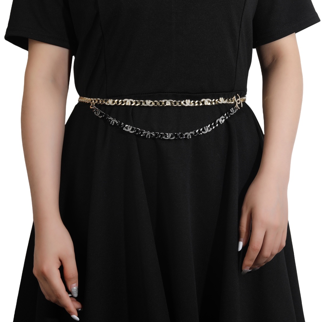 CCW059 CC metal cc logo waist chain bely - ccjewelryacc