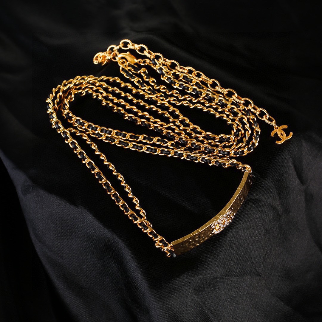 CCW134 Metal and leather cc chain belt - ccjewelryacc