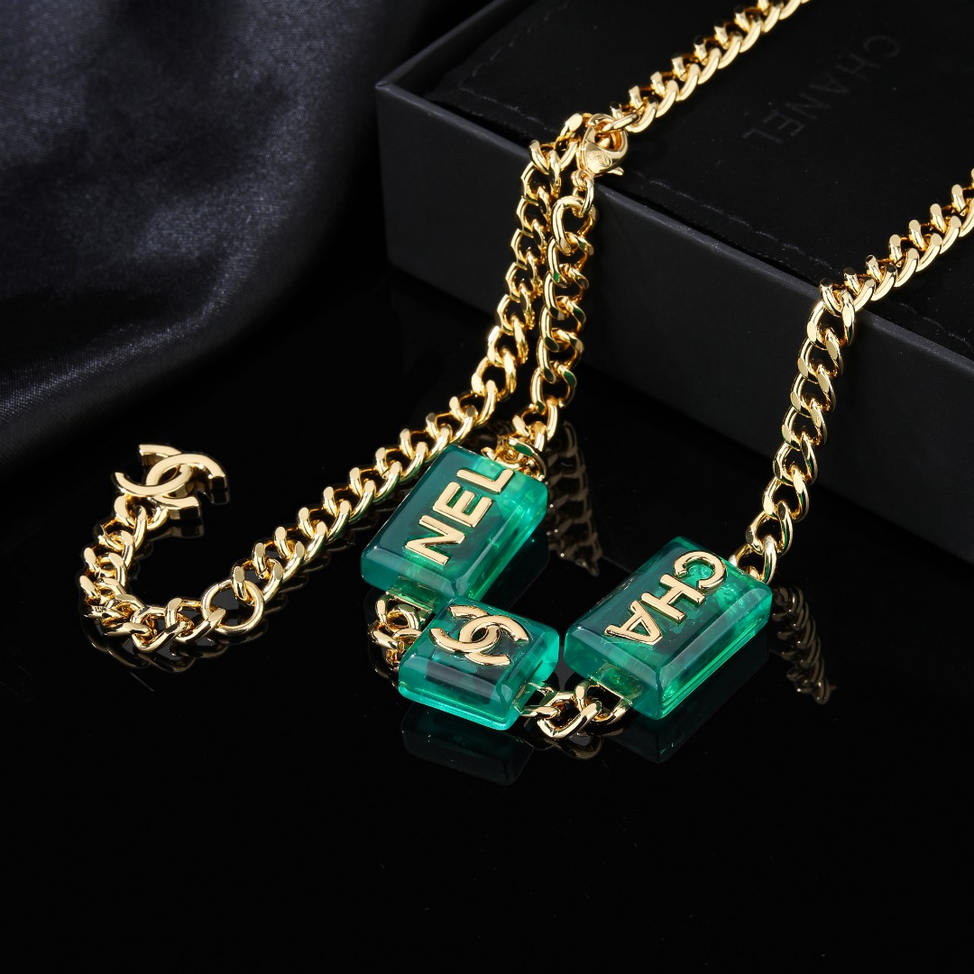 CCW139 Metal chain Acrylic cube cc logo waist chain belt - ccjewelryacc