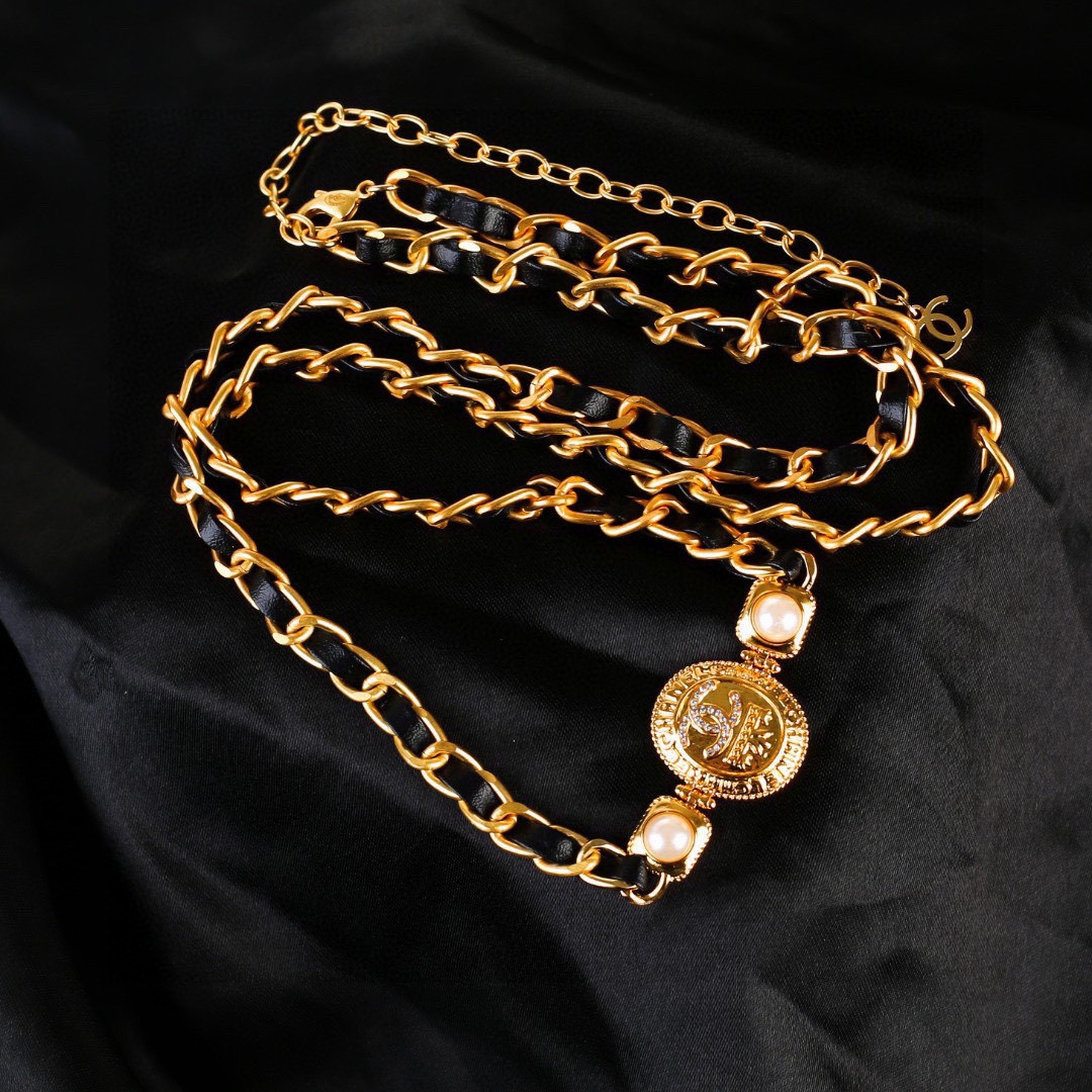 CCW133 Metal and leather cc chain belt - ccjewelryacc