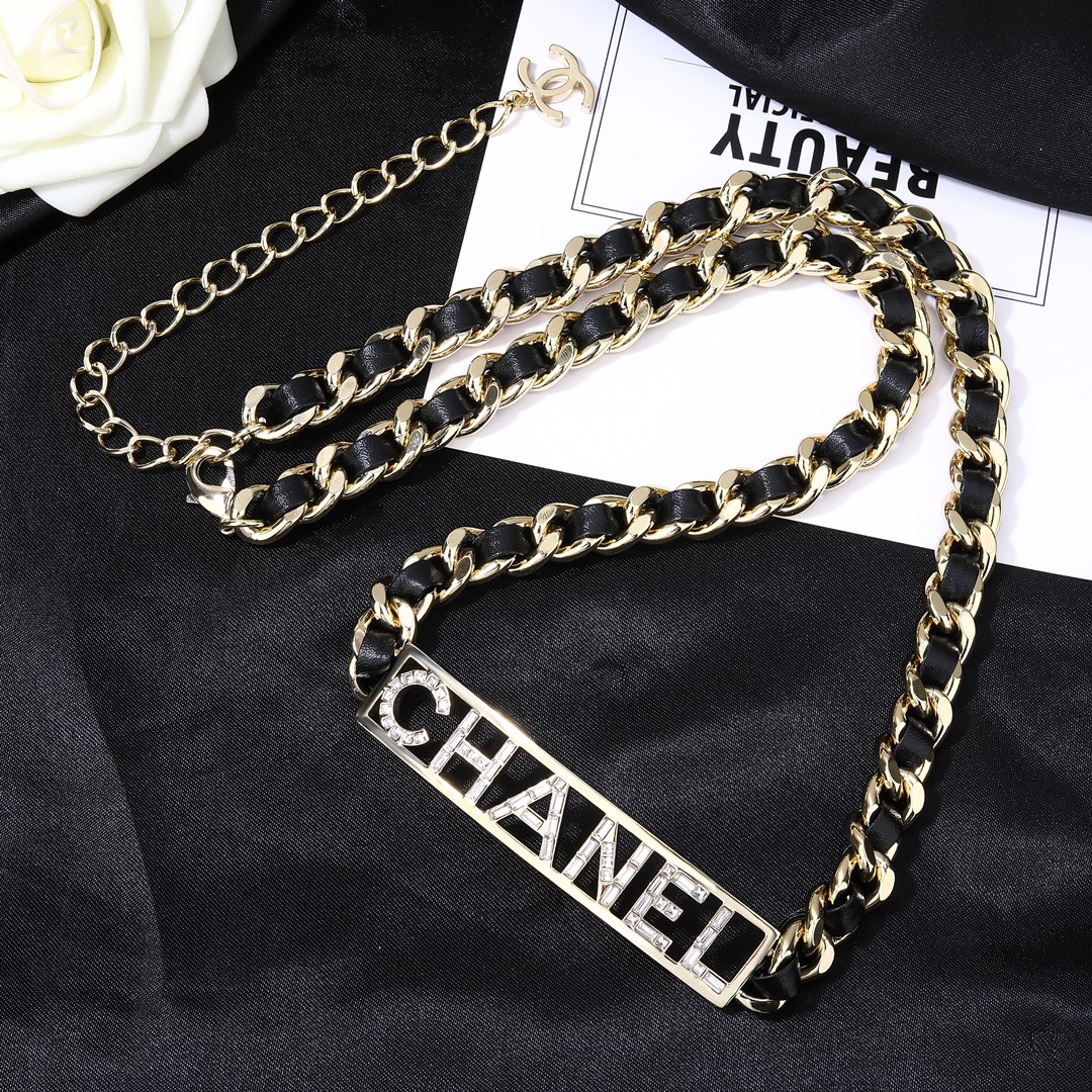 CCW141 CC Metal leather waist chain belt - ccjewelryacc
