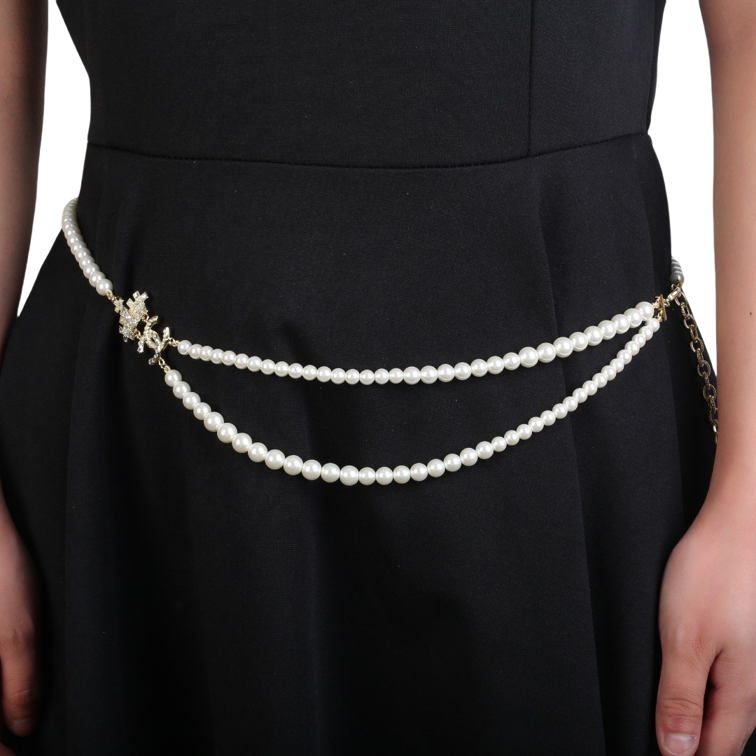 CCW120 CC pearl chain belt - ccjewelryacc
