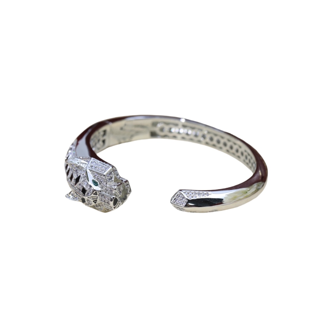 CTSV012 18k Gold full diamond leopard bracelet - ccjewelryacc