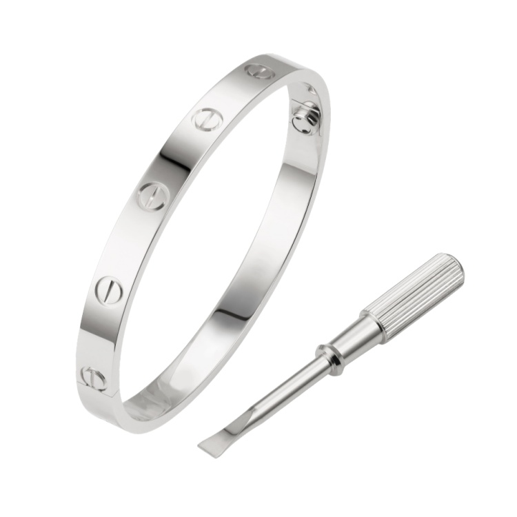 CTSV004  18k Gold LOVE bracelet, classic model 6.1MM - ccjewelryacc