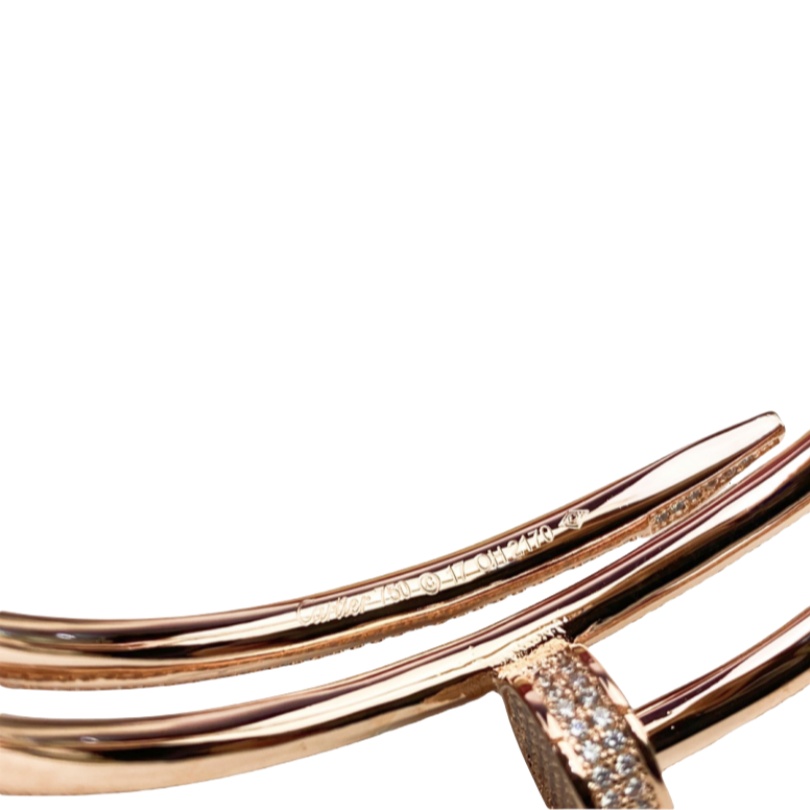 CTSV011 18k Gold Juste un Clou bracelet, double, half-paved - ccjewelryacc