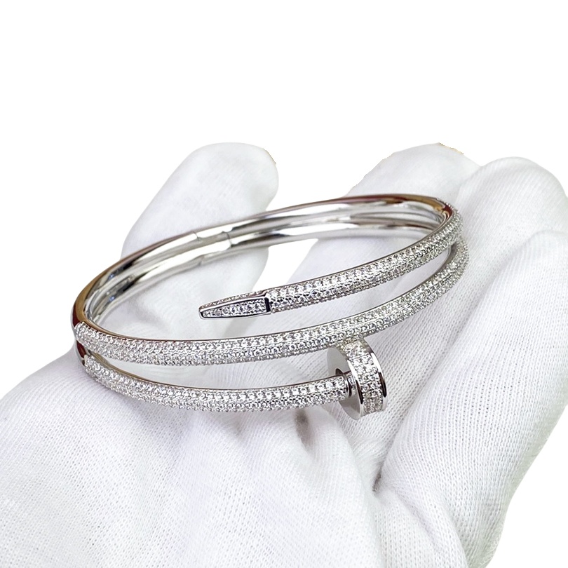 CTSV011 18k Gold Juste un Clou bracelet, double, half-paved - ccjewelryacc