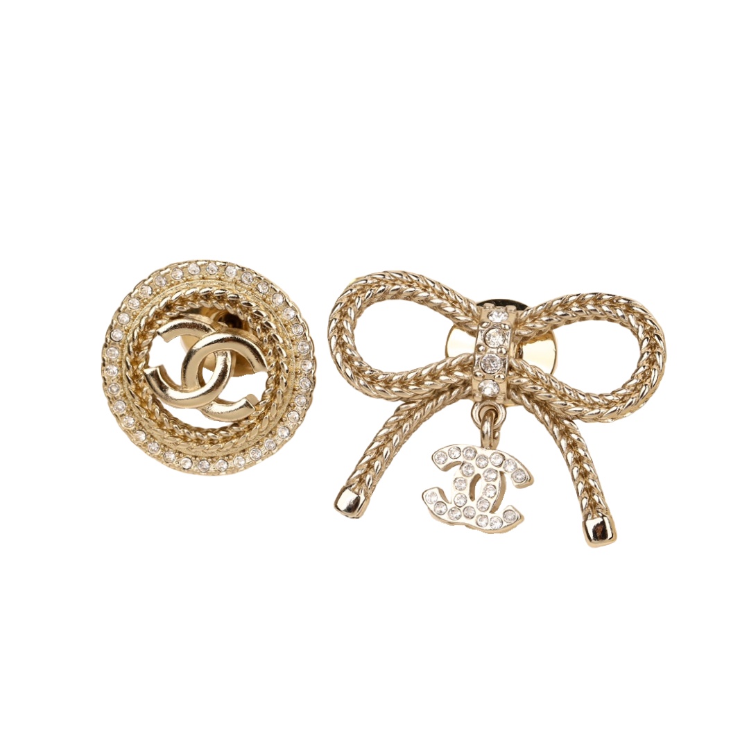 BCB460 Bow cc logo and round cc brooch pin - ccjewelryacc