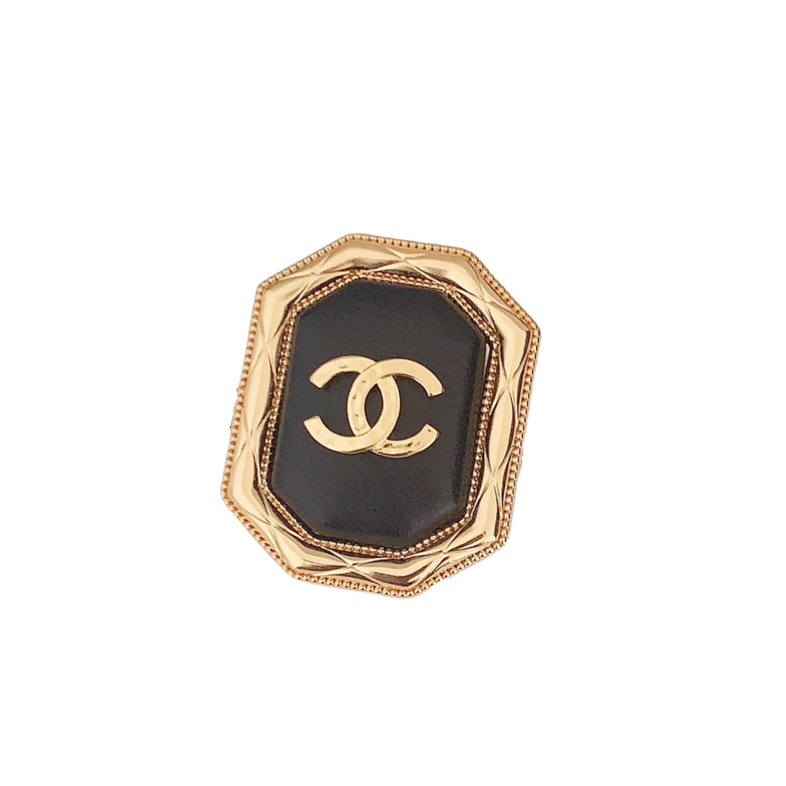 BCB420 Metal leather with CC Logo brooch pin - ccjewelryacc