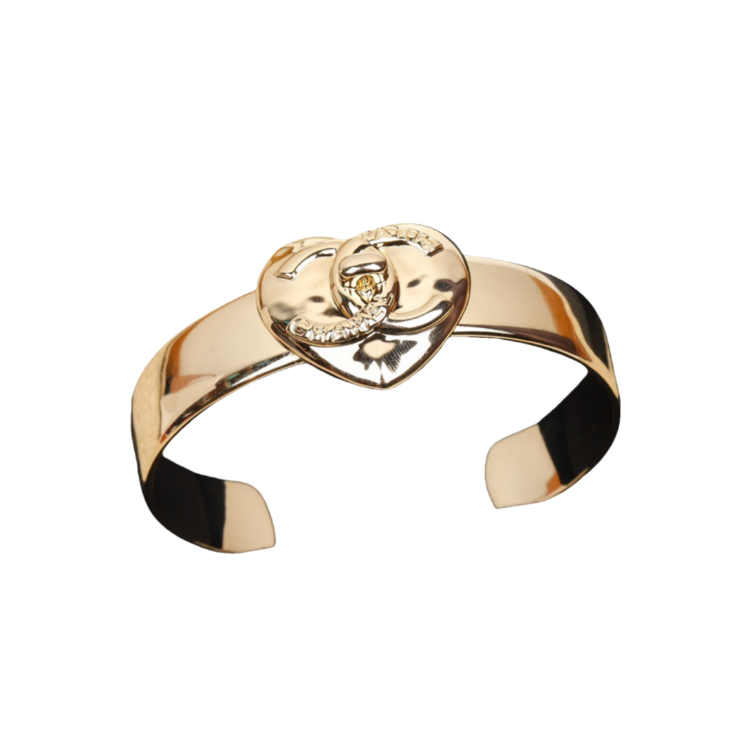 CCS194 Metal Heart CC logo bangle bracelet - ccjewelryacc