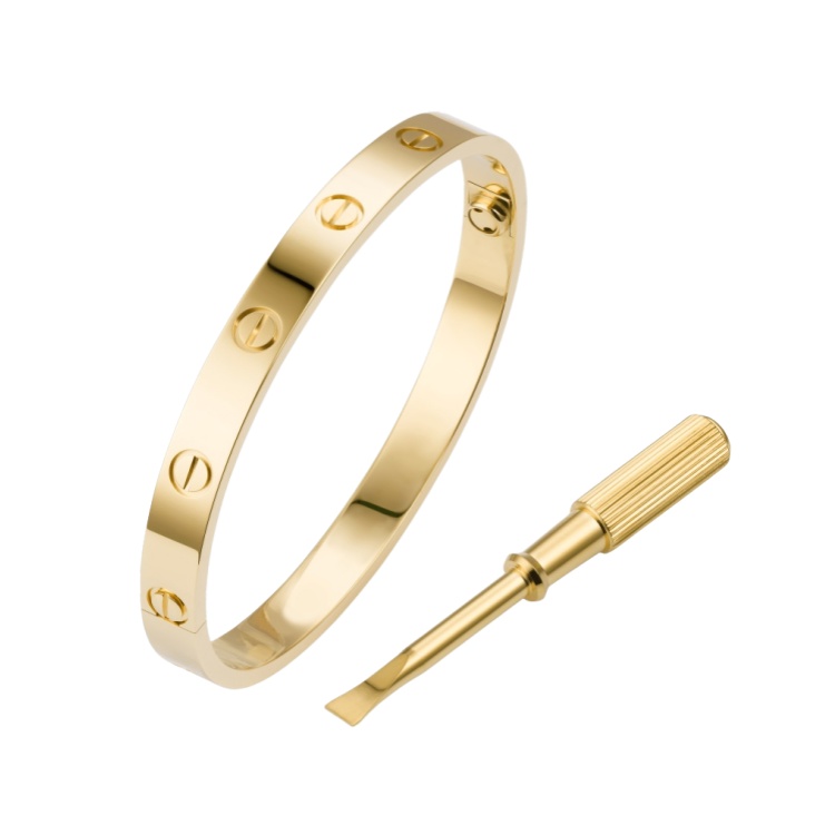 CTSV004 18k Gold LOVE bracelet, classic model 6.1MM - ccfashionjewelry
