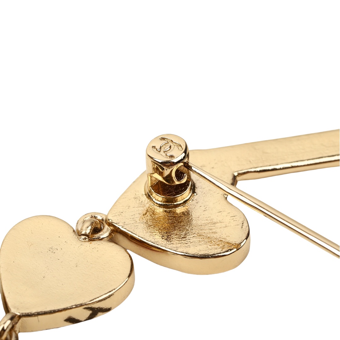 BCB400 Metal leater Note pink heart cc logo brooch pin - ccjewelryacc