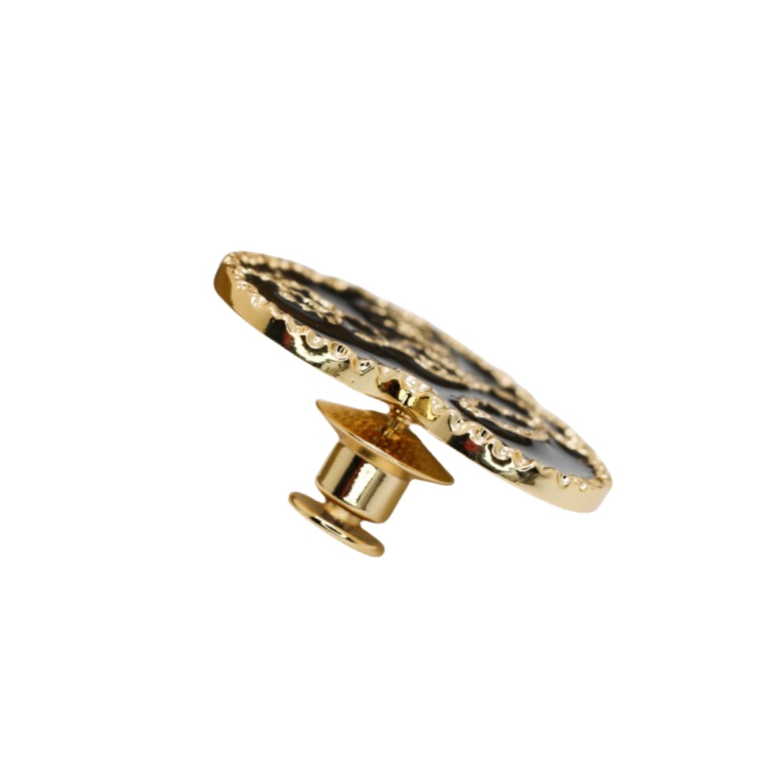 BCB299 Coco Black enamel heart / Four Leaf Clover brooch Pin - ccjewelryacc