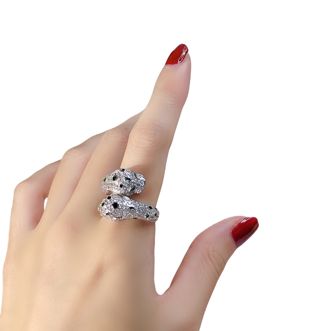 CTSV013 V-Gold full diamond leopard bracelet - ccjewelryacc