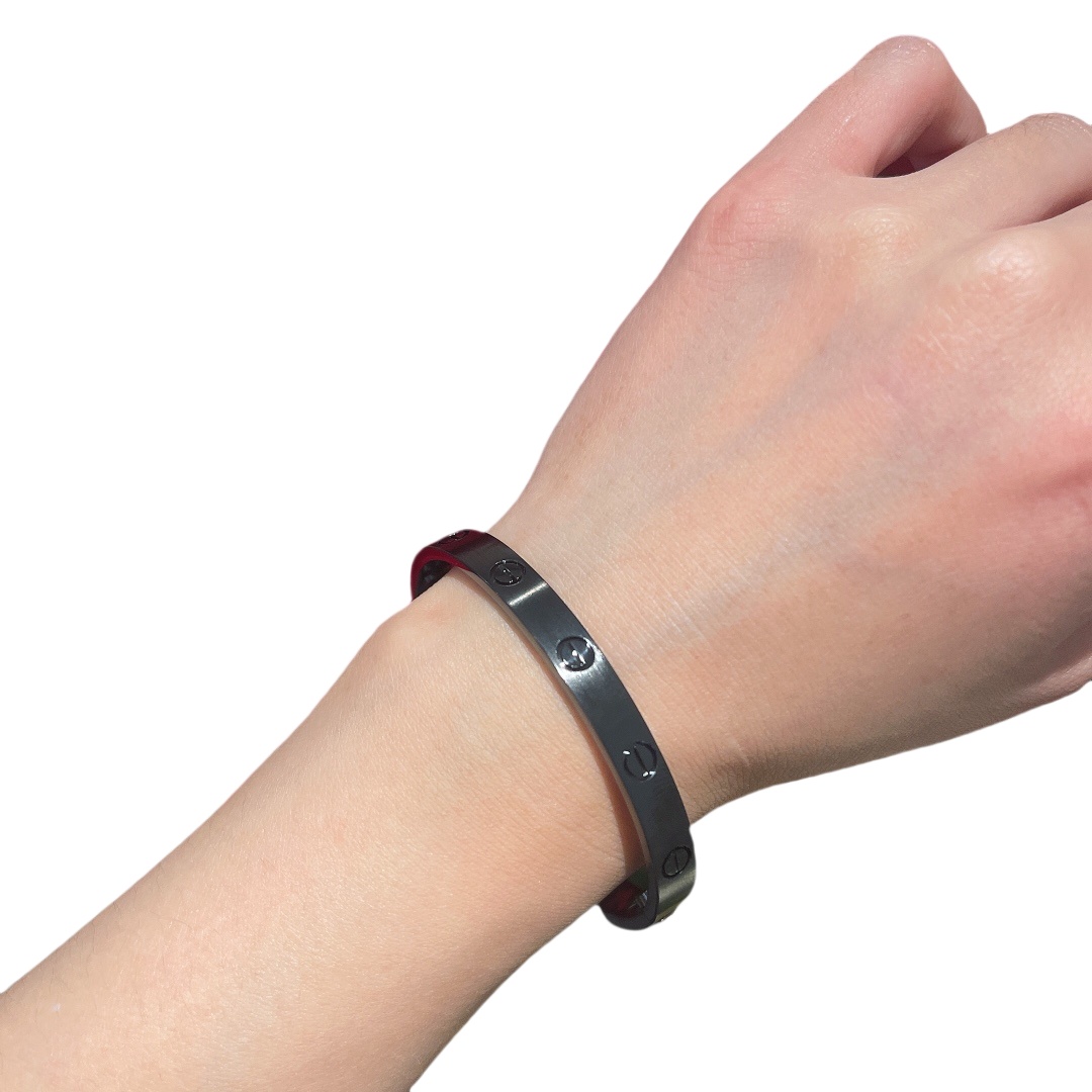 CTSV005 V-Gold metal Wide Black Love bangle bracelet with screwdriver - ccjewelryacc