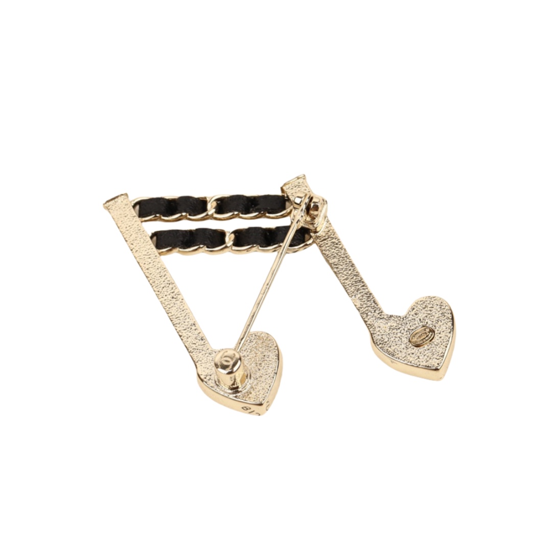 BCB400 Metal leater Note pink heart cc logo brooch pin - ccjewelryacc