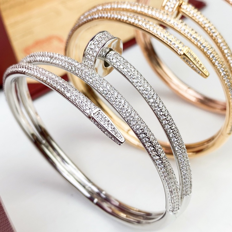 CTSV011 18k Gold Juste un Clou bracelet, double, half-paved - ccjewelryacc