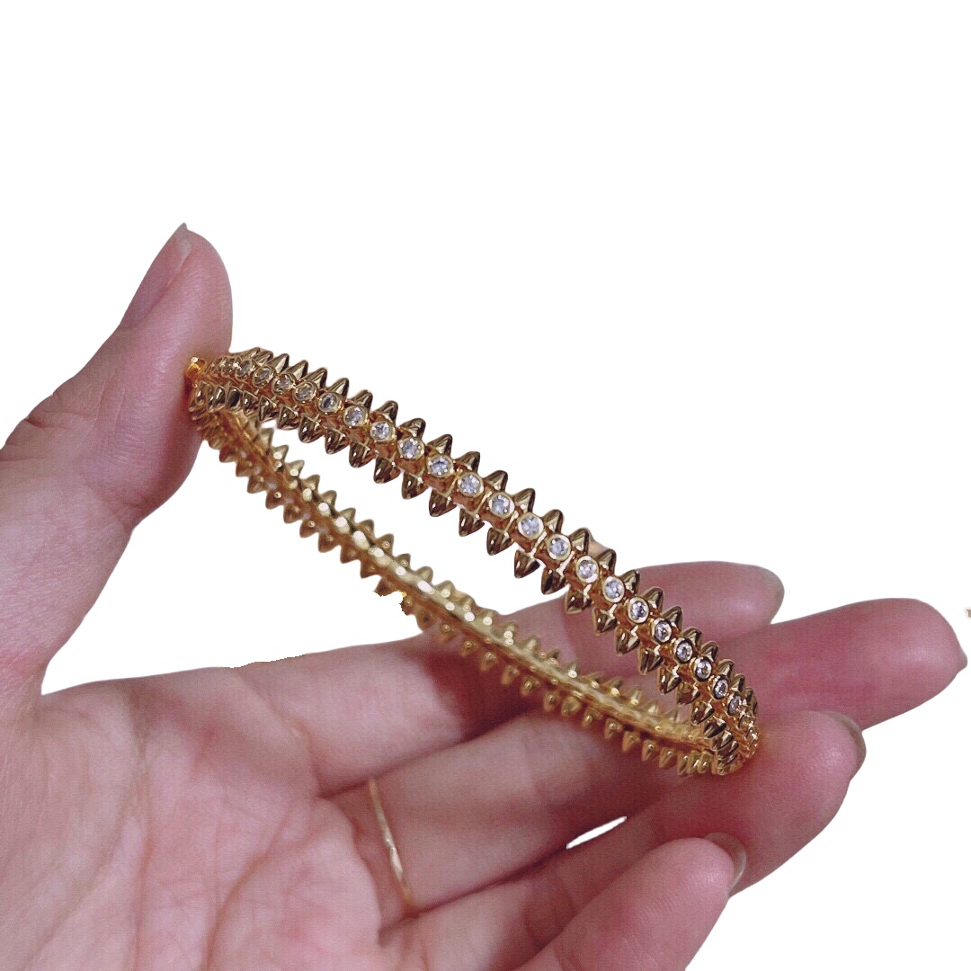 CTSV017 18K Gold Clash de Cartier bracelet, medium model, diamonds - ccjewelryacc