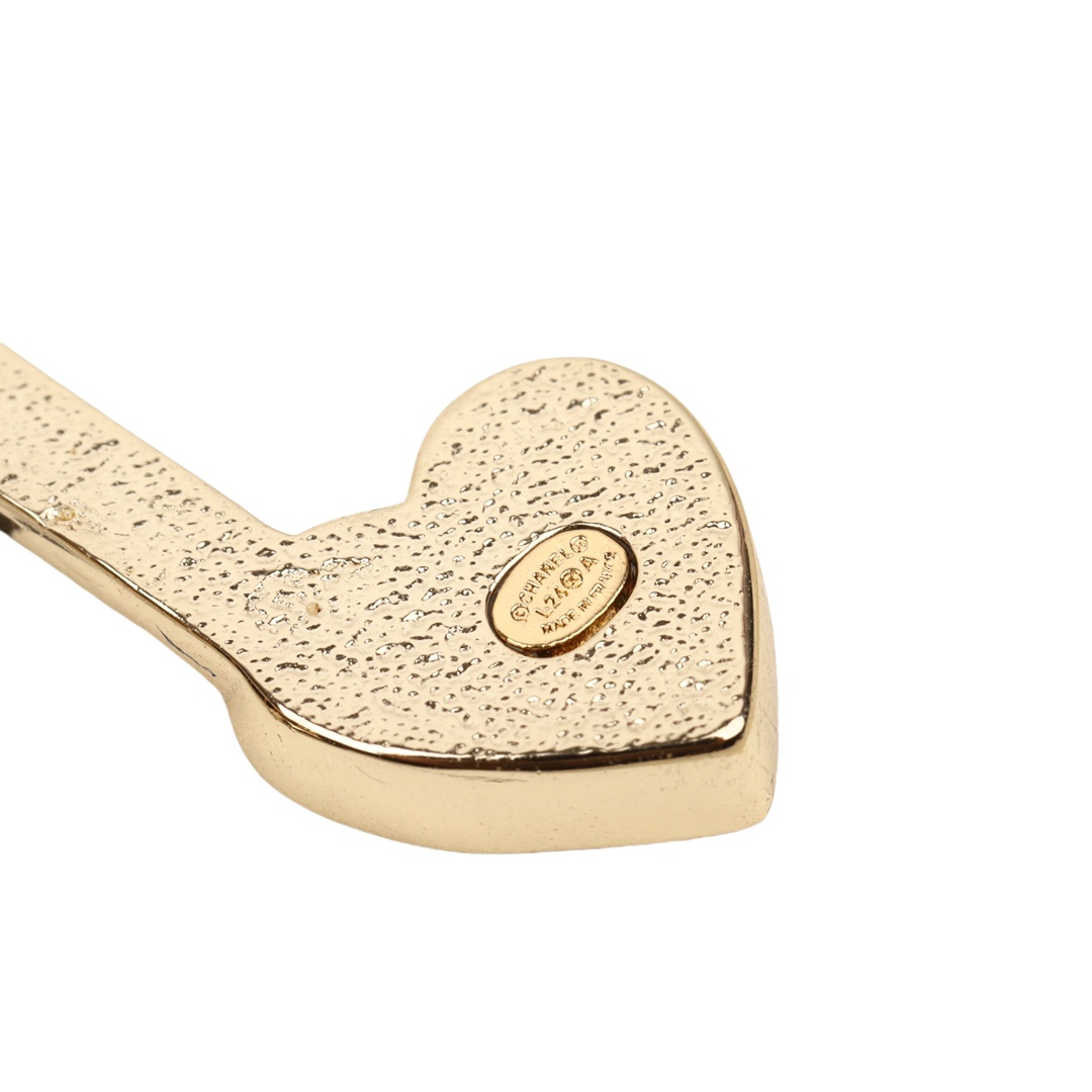 BCB400 Metal leater Note pink heart cc logo brooch pin - ccjewelryacc