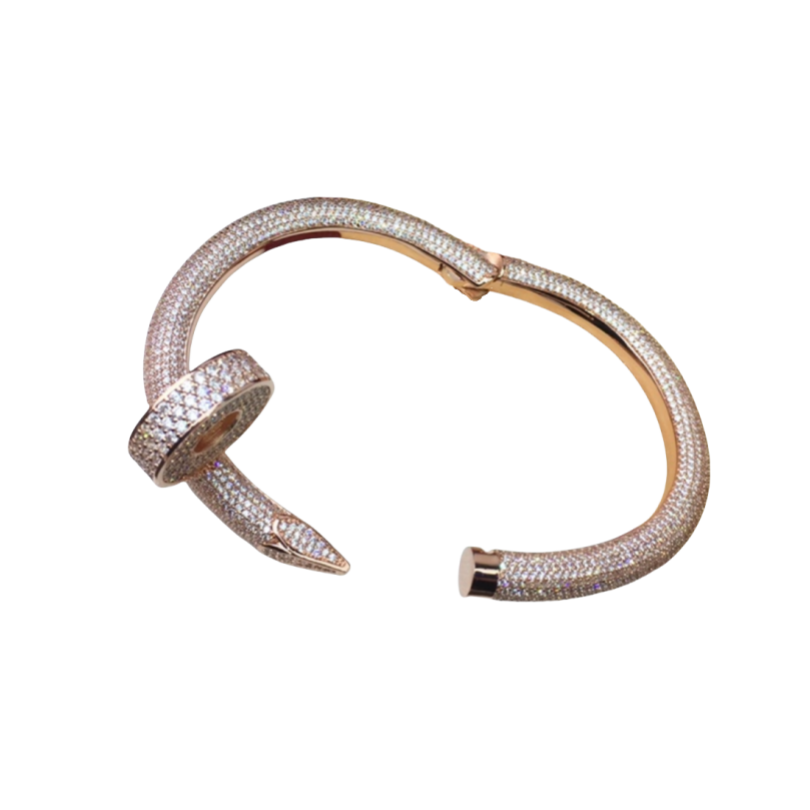 CTSV010 18k Gold Juste un Clou bracelet, extra-large model, paved - ccjewelryacc